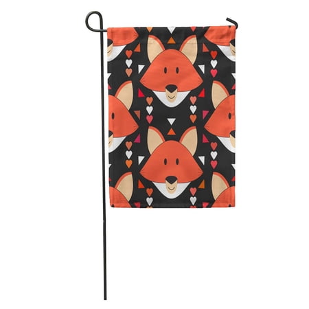 SIDONKU Cute Fox Forest Orange Head in Abstract Tribal Ethnic Garden Flag Decorative Flag House Banner 28x40 inch
