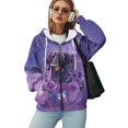 thumbnail image 5 of COEQINE Women's Fashion Hoodie Oversized Long Sleeve Sweatshirts Dachshund Rose and Butterfly Purple Print Full Zipper Jacket Long Sleeve Casual Wear with Pockets, 3XL, 5 of 7