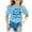 Blue, variant on WEIYLL Girls Funny Tshirts Cute Print Round Neck Short Sleeve Summer Casual Dance Activewear Tops for 3-4 Years