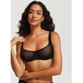 thumbnail image 2 of Women's Unlined Balconette Mesh Bra Sheer See Through Underwire Bras Plus Size, 2 of 6