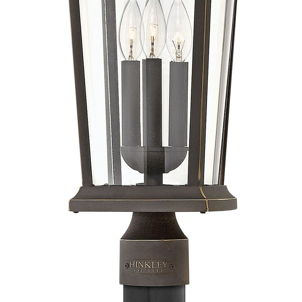 3 Light Large Outdoor Low Voltage Post Top or Pier Mount Lantern in Traditional Style 10 inches Wide By 22.75 inches High-Oil Rubbed Bronze Finish-E12