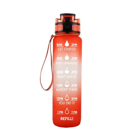 

1000ML Motivational Water Bottle with Time Marker BPA Free Water Bottles with Fruit Strainer Leak-Proof Wide Mouth and Fast Water Flow Water Bottles