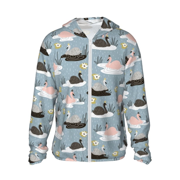 Balery Swan Princess On Lake Sudadera ligera de manga larga con capucha y protección solar UPF 50+ para hombre y mujer, ideal para pesca y running-3X-Large