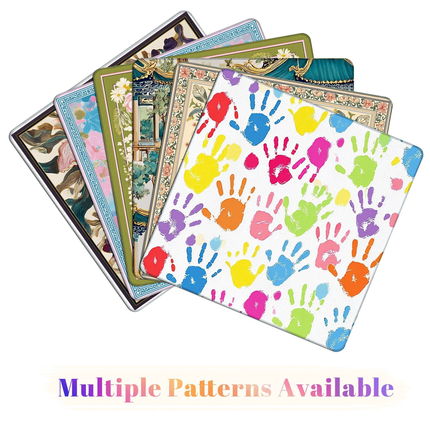 Mahjong Mat 31.5" x 31.5" motherhandprint seamless Non-Slip Noise Reduction American Mahjong Tiles Table Cover for Dominoes Poker Card Board Games Gift