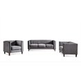thumbnail image 2 of Uspridefurniture Plainfield Line Tufted Square Design Velvet 3PCS Livingroom Set, Chair Loveseat Sofa, 2 of 5