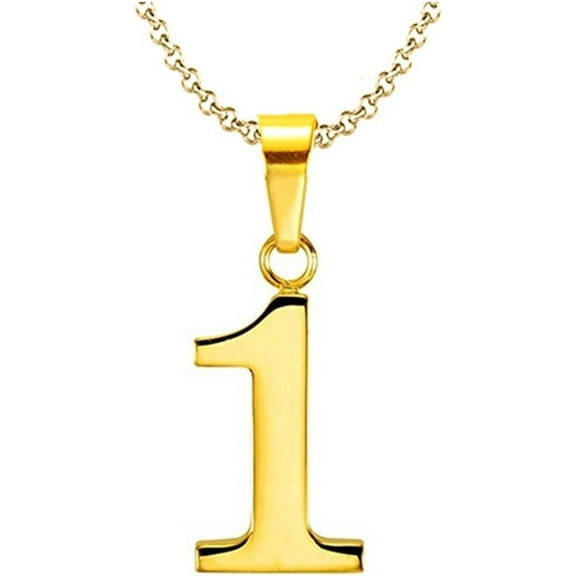 925 Sterling Silver 18k Gold Precision-Plated Number 0-9 Charms Pendant Necklace with Chain[h748]