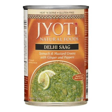Jyoti Natural Foods Delhi Saag, Spinach & Mustard Greens with Ginger & Peppers, 15