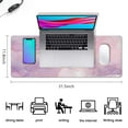 thumbnail image 3 of Large 31.5x11.8in Pink Gold Marble Desk Mat - Mouse Pad & Laptop Protector, 3 of 7