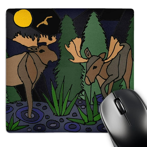 3dRose, Fun Moose Abstract Art original, MousePad