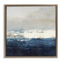Stupell Industries Abstract Ocean Tide Abstract Painting Brown Floater Framed Canvas Art Print Wall Art, 18 x 18