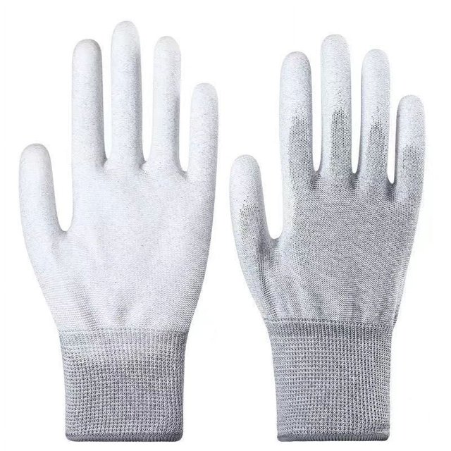 Guantes recubiertos de PU, blancos, libres de polvo, electrónicos, antiestáticos, recubiertos, guantes de trabajo, guantes recubiertos de PU