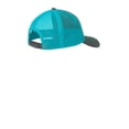 thumbnail image 2 of Port Authority Men's Snapback Trucker Cap, Grey Steel/ Neon Blue, One Size, 2 of 3