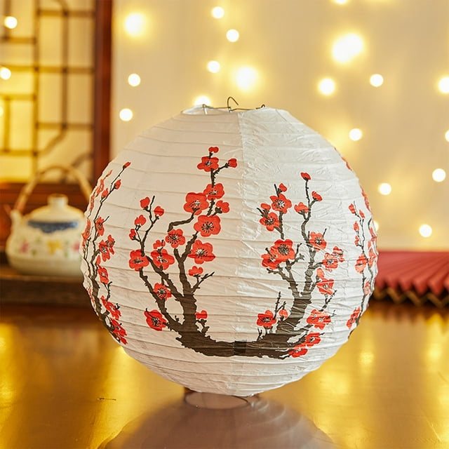 EQWLJWE Christmas Decorations for Home,Christmas Decorations Outdoor Indoor,Paper Lanterns Classical Traditional Wintersweet Patterns Lampshade Spring Decoration Lanterns Courtyard Decoration