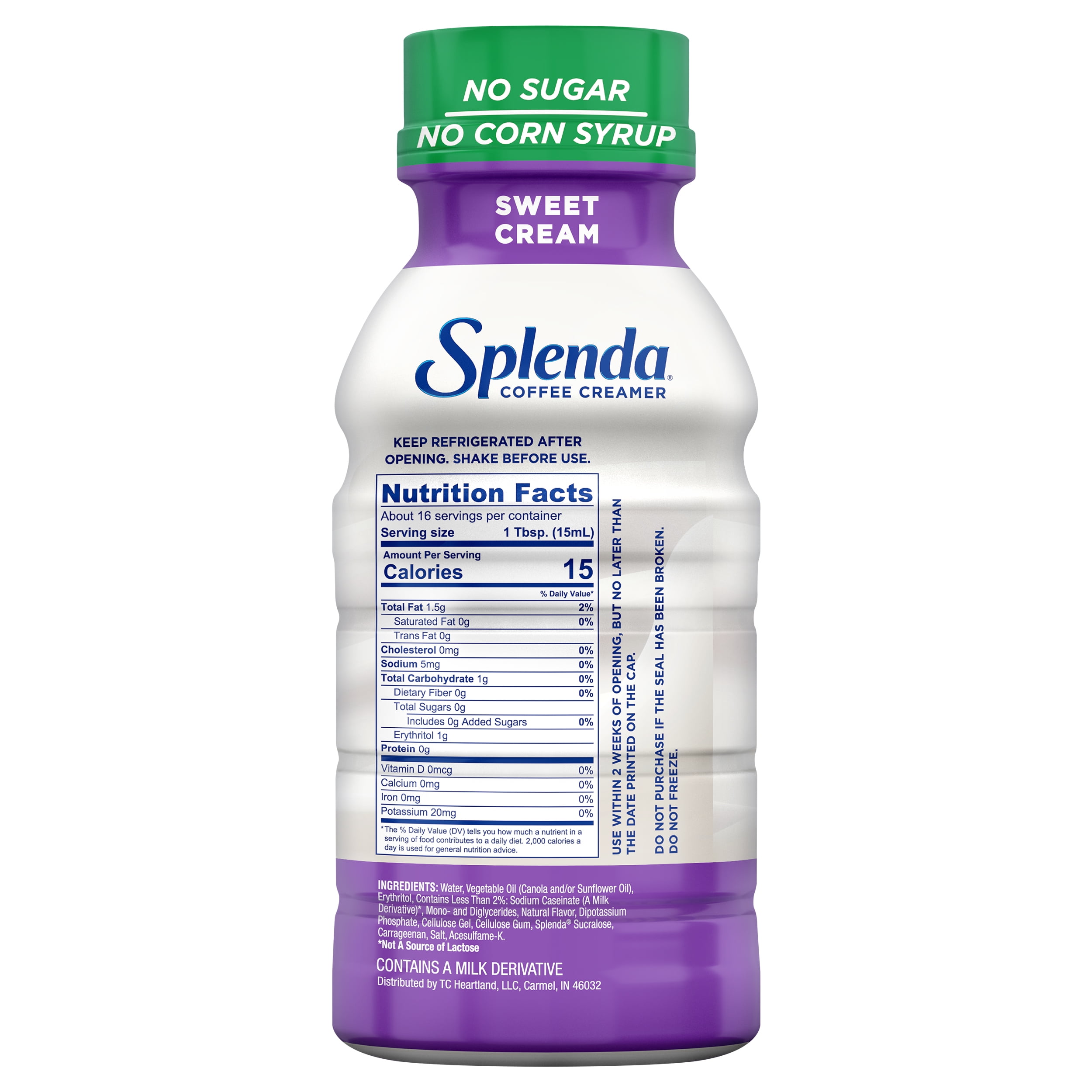 Splenda Sugar Free, Low Calorie Sweet Cream Coffee Creamer, 8 fl Ounces Bottle
