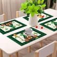 thumbnail image 6 of Qocolhg St Patricks Day Decorations Indoor Outdoor, 4pcs New St. Patrick's Day Placemats Linen Four Leaf Printed Table Mats Holiday Party Insulation Mats, St Patricks Day Accessories, 6 of 6