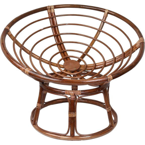 Bali 42-inch Modern Wicker/Rattan Brown Rattan Papasan Chair Replacement Frame
