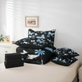 thumbnail image 5 of Feelyou Dreamy Blue Butterfly Twin Bedding Sets 7-Piece, Cartoon Groovy Floral Bedding Comforter Set, Teens Kids Girls Women Reversible Sheet Sets, Microfiber Bedroom Decor, 5 of 7