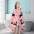 thumbnail image 6 of Boston Terrier Dogs and Flowers Hooded Bath Towel，60"x35" for Ages 3 To 12 Kids, Quick Dry Lightweight Soft Microfiber Hood Beach Towel Cover Up for Kids, 6 of 7