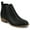 Black PU, variant on Womens Rimi Pull On Stacked Heel Booties, Widths Available