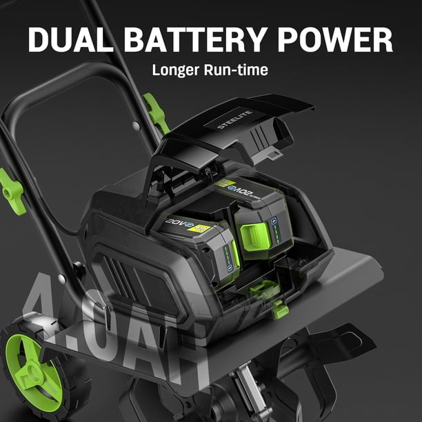 Steelite 2x21V Max 14-Inch Cordless Tiller with Brushless Motor