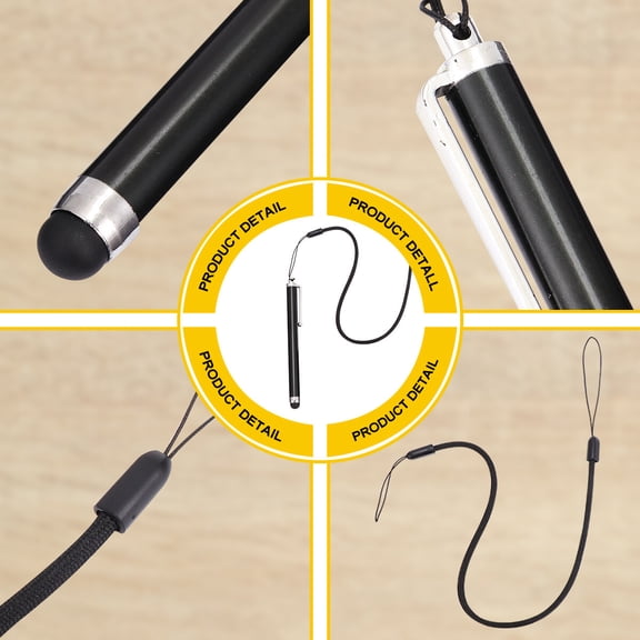 ETEREAUTY Back to School Touch Screens Stylus Screen Pen Metal Silicone 5Set for Phone Tablet Black