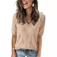thumbnail image 6 of Women's Tops 2025 Spring Summer Short Sleeve Sweater Fashion Trendy Dressy Casual Outfit Versatile Knit Blouse, 6 of 10