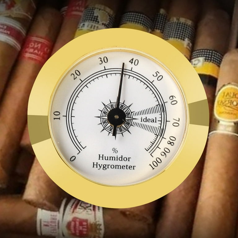 Cigar Hygrometer Precision Round Analog Hygrometer Cigar Tobacco