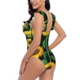 thumbnail image 5 of Yiaed Sunflower 1 Print Women's Ruffled One Piece Swimsuit V Neck Swimwear Slimming Monokini for Woman-X-Large, 5 of 8