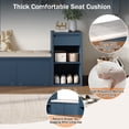 thumbnail image 5 of Aukfa 3pcs Storage Shoe Bench Set with Cushioned Seat, Entryway Organizer with Open Shelves & Cubbies,Antique Navy, 5 of 7