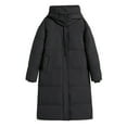 thumbnail image 4 of Scyoekwg Coats for Women Winter Warm Zipper Hooded Long Jacket Casual Winter Warm Jackets Loose Outwear Long Sleeve Solid Color Outerwear (Black,L), 4 of 5