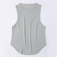 thumbnail image 3 of Tignapoo Men's Sleeveless Training Tank Top for Running and Fitness - Light Grey, Size L (BX001#) - Breathable, Moisture-Wicking Polyester for Optimal Performance, 3 of 6