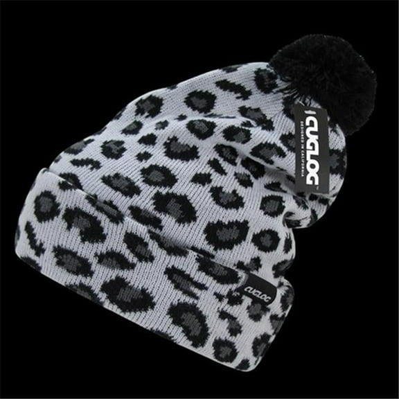 Decky K040-LEO-WHT Atakora Beanie, Leopard - White