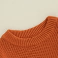 thumbnail image 3 of Toddler Baby Boy Girl Halloween Outfit Knit Chunky Pumpkin Sweaters Crew Neck Pullover Sweatshirt Tops Fall Winter Clothes, 3 of 8