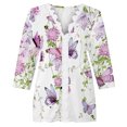 thumbnail image 3 of Patlollav Womens Tops Clearance Print Lace 3/4 Sleeve Blouses, 3 of 6