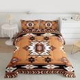 thumbnail image 2 of Homewish Rustic Western Aztec Bedding Comforter Set,Ancient Boho Tribal Twin Comforter Sets,Brown Beige Black Bedding Set For Men Women,Breathable Home Decor Reversible,2pcs, 2 of 8