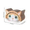 thumbnail image 3 of THE LICKER STORE Opal 19" Modern Cardboard Happy Cat Head 2-in-1 Cat Cave Scratcher with Built-In Bell Toys and Catnip, Orange/Blue, CSR1000C, 3 of 9