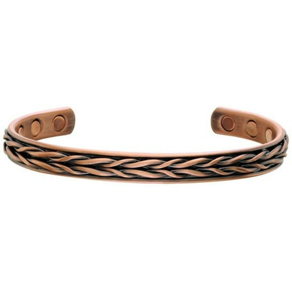"Weave" Design Copper Bracelet With Magnets