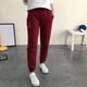 thumbnail image 3 of Gibobby Pants Pantalones de chándal para mujer Cordón elástico Cintura alta Color sólido Forro polar Térmico Super Pantalones de salón de invierno (Wine, L), 3 of 5