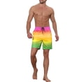 thumbnail image 2 of Unique Bargains Men's Contrast Color Drawstring Waist Beach Swimwear Shorts 28 Yellow, 2 of 5