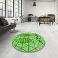 thumbnail image 3 of Ahgly Company Indoor Round Patterned Dark Lime Green Area Rugs, 5' Round, 3 of 6