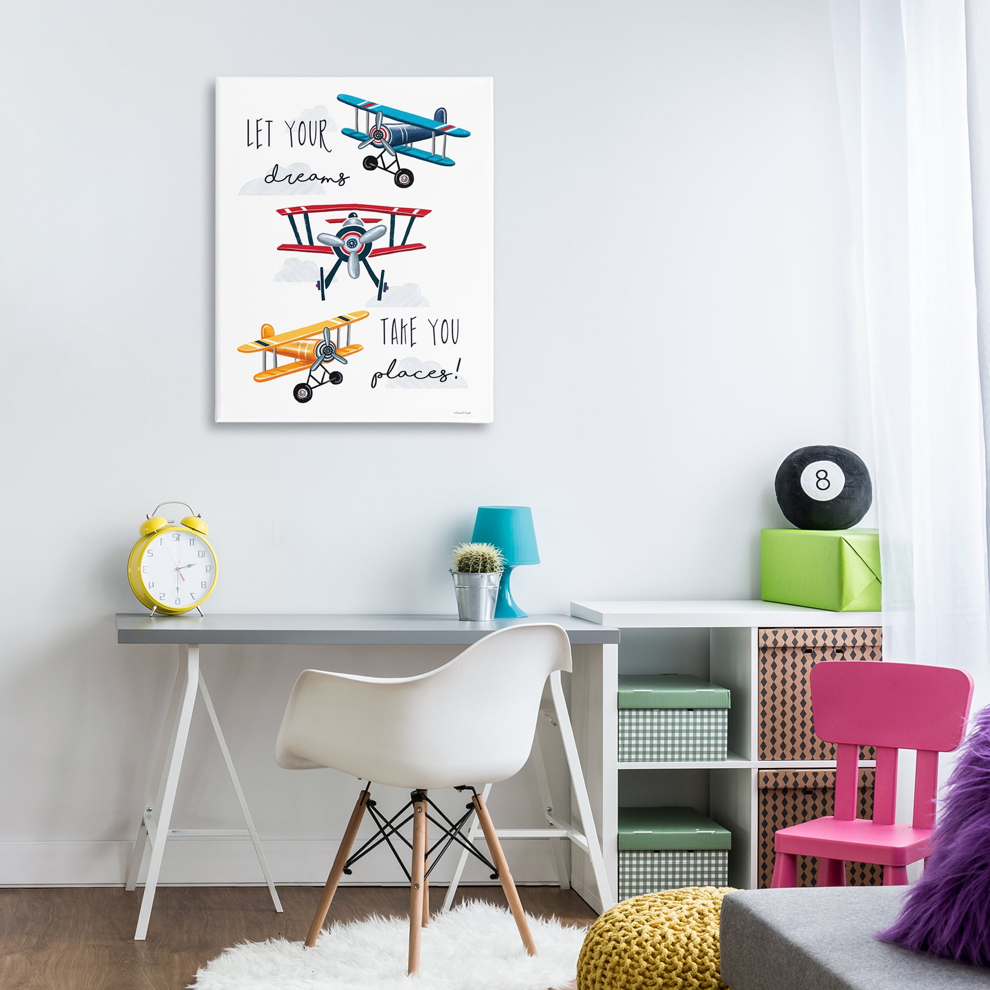 Stupell Industries Dreams Take You Places Transportation Painting Gallery Wrapped Canvas Art Print Wall Art, 30 x 40
