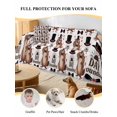 thumbnail image 4 of Happy Groundhog Day Couch Cover, Vintage Cartoon Black Hat Groundhog Sofa Cover Blanket for 1 Seat Cushion, Sectional Sofa Slipcover Furniture Protector for Living Room Bedroom 71''x91'', 4 of 9