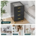 thumbnail image 3 of Algherohein 4 Drawer Dressers for Bedroom,Chest of Drawers with Glass Desktop,Black, 3 of 5