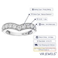 thumbnail image 5 of Vir Jewels 1 CTTW V-Shape Diamond Wedding Band with Milgrain 14K White Gold Size 9.5 Female Adult, 5 of 8