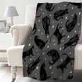 thumbnail image 1 of Witch's Hat Black Bats and Decorated Pumpkins for Sofa Bed Couch Chair Halloween Theme Flannel Throw Blanket Gift Spiderwebs Fivean unisex, 1 of 2