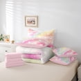 thumbnail image 6 of jejeloiu Watercolor Cartoon Nebula 7-Piece Bedding Comforter Set,Kawaii Moon Stars Print King Bedding Sets For Girl Reversible, 6 of 8