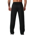 thumbnail image 5 of Wyobmus Men's Wide Leg Loose Sweatpants Stretch Waist Y2K Drawstring Workout Sports Pants Black, 5 of 5