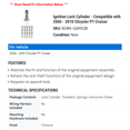 thumbnail image 2 of Ignition Lock Cylinder - Compatible with 2006 - 2010 Chrysler PT Cruiser 2007 2008 2009, 2 of 2