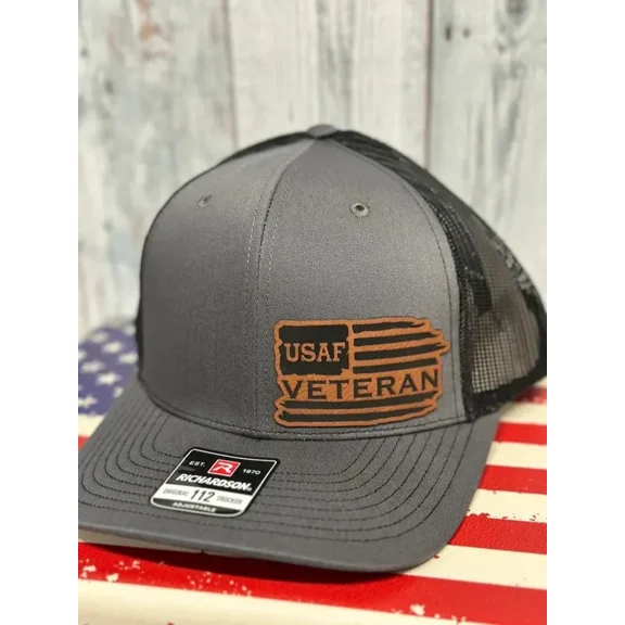 Veteran, leatherette patch hat, American, Richardson112, Army, Navy, USMC, USAF, Coast Guard