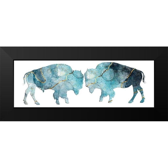 Phillip, Jamie 14x7 Black Modern Framed Museum Art Print Titled - Abstract Buffalo 3